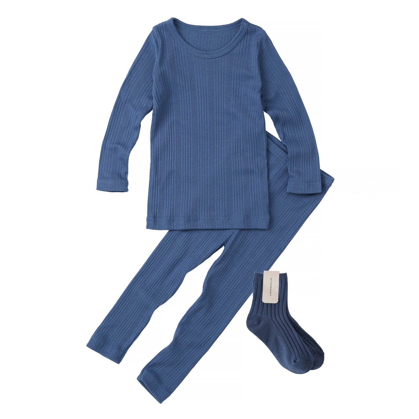 Withorganic Long Sleeve Pajama - Ribbed Knit 3pcs