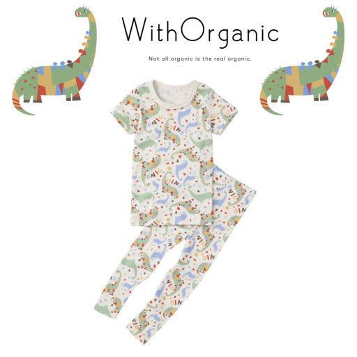 Withorganic Kids Short Sleeve Pajama Set - Dino Story 2pcs