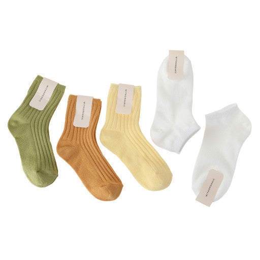 Withorganic Kids Socks 5pcs - Olive